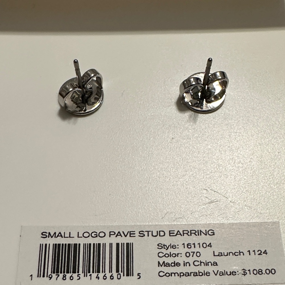 Tory Burch Black and Silver Stud Earrings - Picture 5 of 10